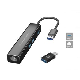 Conceptronic Usb-A 3X Usb 3.0 E Adaptador De Rede Giga
