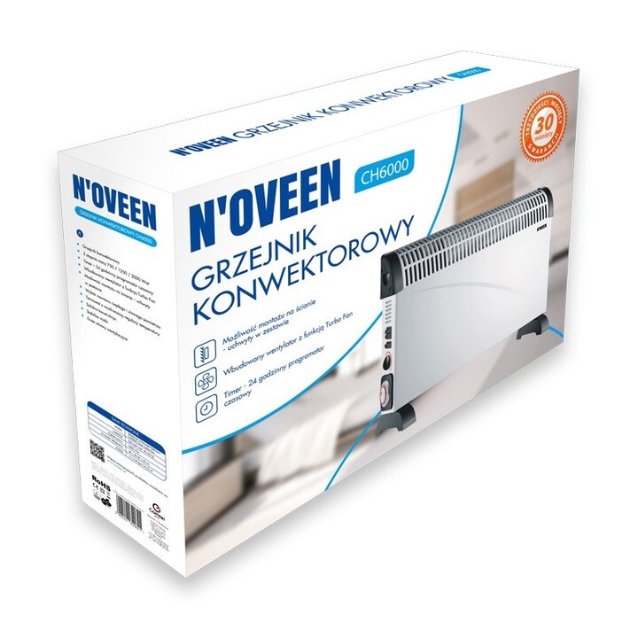 Ch-6000 Timer Turbo Ventilador Aquecedor Convector