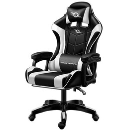 Sedia da gioco PowerGaming con altoparlante Bluetooth e massaggio bianco