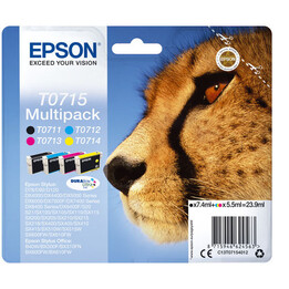 TINTA EPSON C13T07154012 T0715 PACK CUATRICOLOR C/M/Y/BK