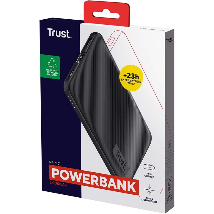 Powerbank 5000mAh Trust Primo/Preto