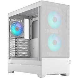 Fractal Design Pop Air RGB - TG White Clear Tint (caixa midi tower, com janela lateral de vidro e iluminação RGB)
