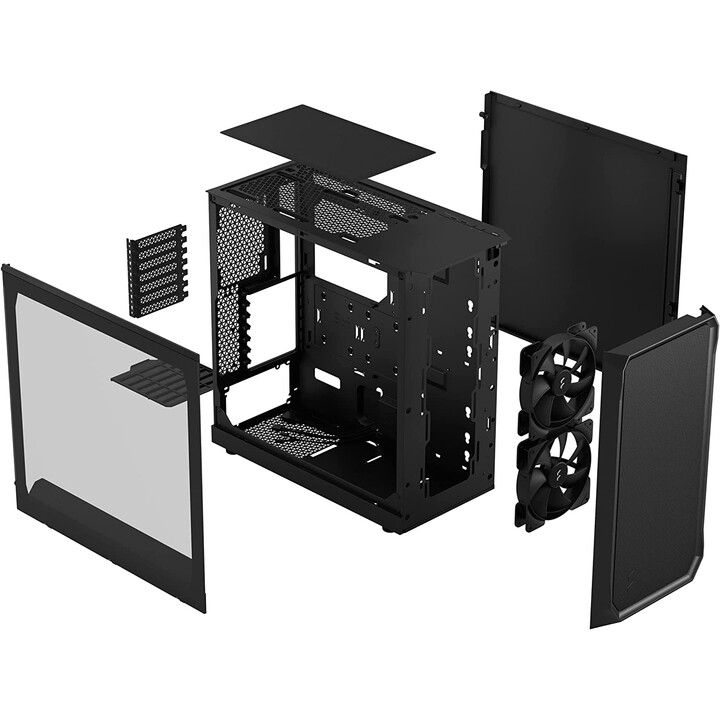Fractal Design Focus 2 - Black TG Clear Tint (Midi Tower Case with Side Window)
