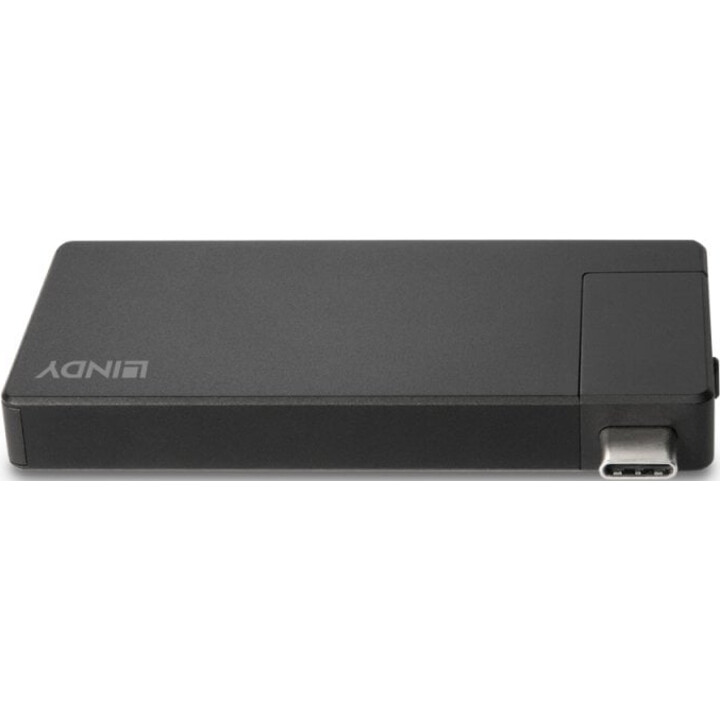Lindy 43336 base & duplicador de portas Com fios USB 3.2 Gen 1 (3.1 Gen 1) Type-C Preto
