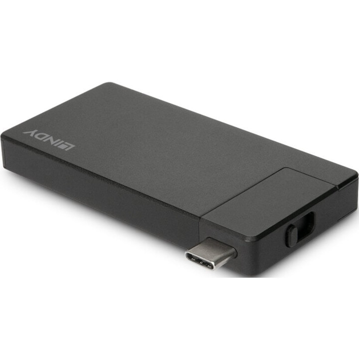 Lindy 43336 base & duplicador de portas Com fios USB 3.2 Gen 1 (3.1 Gen 1) Type-C Preto