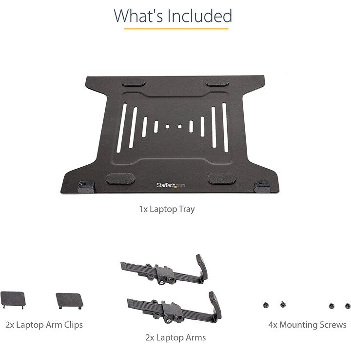 StarTech.com LAPTOP-ARM-TRAY vassoio VESA per laptop nero ventilato
