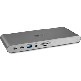 Lindy Dockingstation USB-C 3.2 Gen 1 / Thunderbolt 3 / 4 HDMI 2x DP 1GbE Silber
