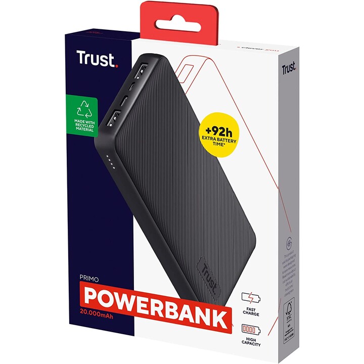 Powerbank 20000mAh Trust Primo/Nero