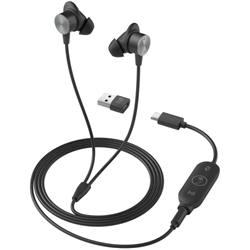 Fones de ouvido com fio Logitech Zone (fones de ouvido intra-auriculares com fio com cancelamento de ruído)