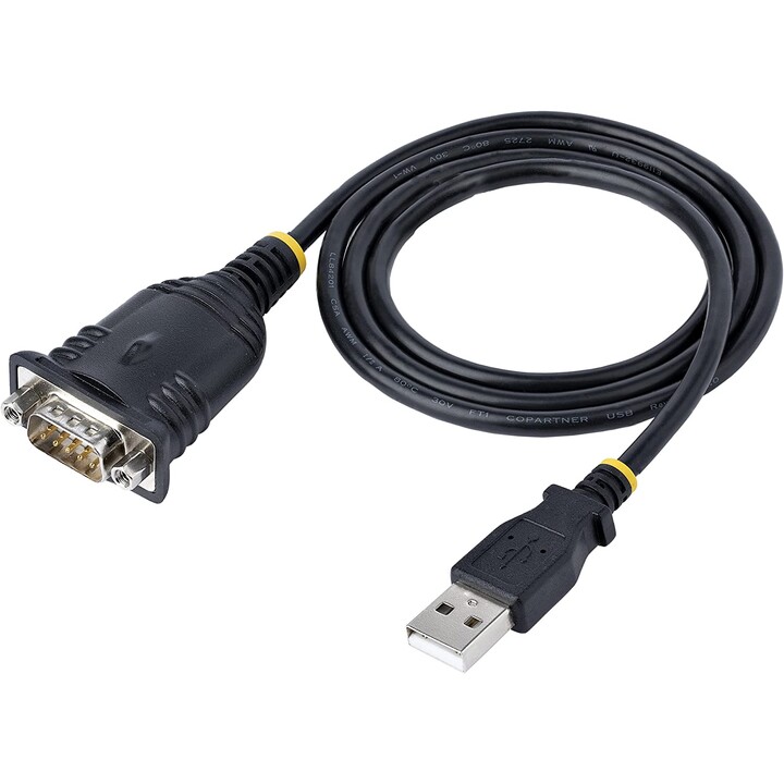 StarTech.com 3ft (1m) USB to Serial Cable, DB9 Male RS232 to USB Converter, Prolific IC, USB to Serial Adapter for PLC/Printer/S