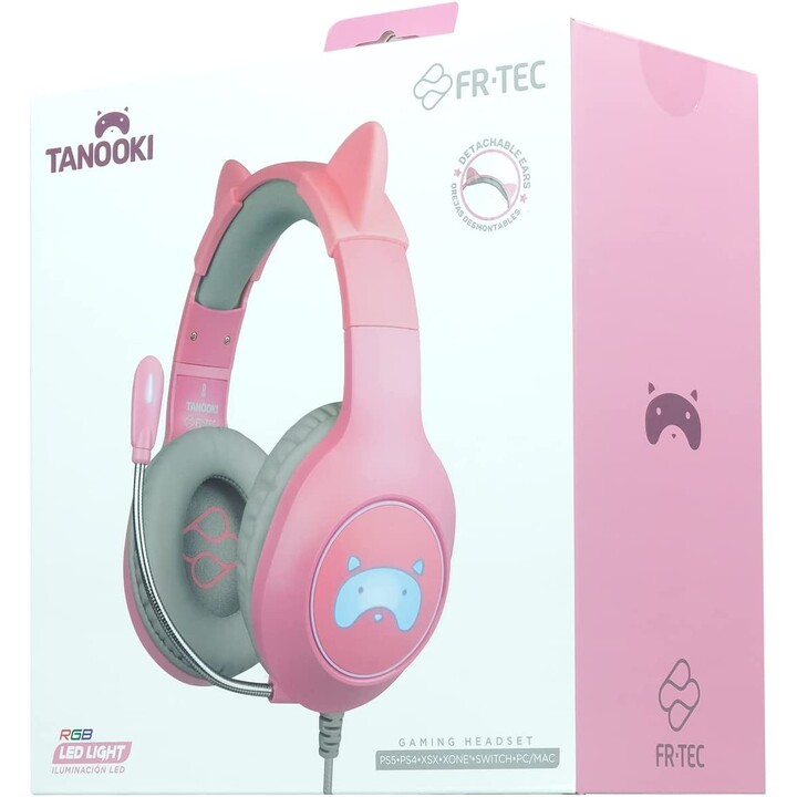 Cuffie da gioco con microfono FR-TEC Tanooki/ Jack 3.5/ Rosa
