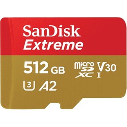 SanDisk Extreme® - 512 GB (cartão de memória flash microSDXC com adaptador SD)
