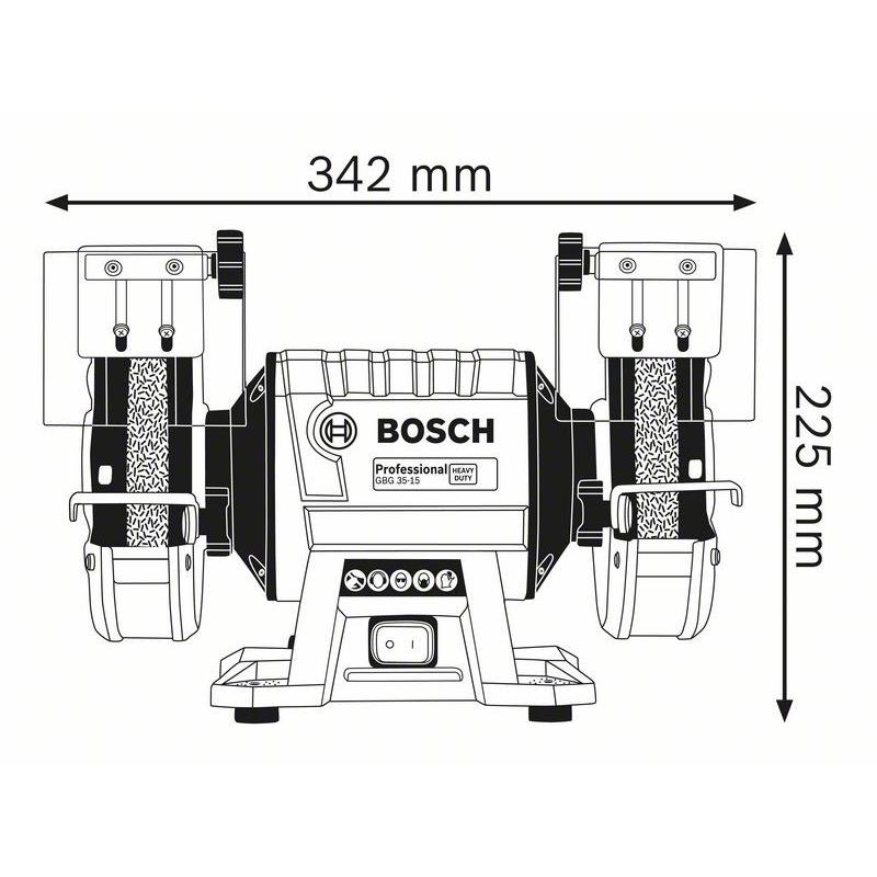 Amoladora de mesa BOSCH GBG 35-15 350 W + 2 muelas abrasivas con grano 24/60