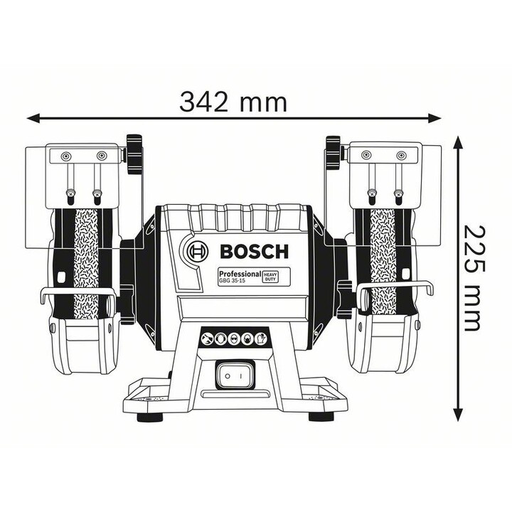 BOSCH GBG 35-15 table grinder 350 W + 2 grinding wheels with grain 24/60