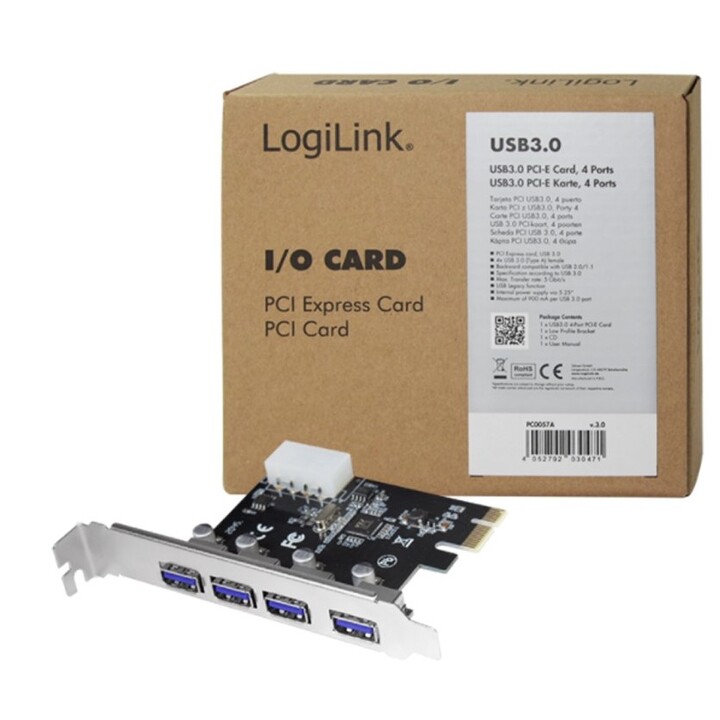 LogiLink USB 3.0 4-Port PCIe Card - USB Adapter