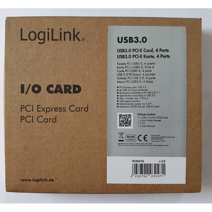 LogiLink USB 3.0 4-Port PCIe Card - USB Adapter