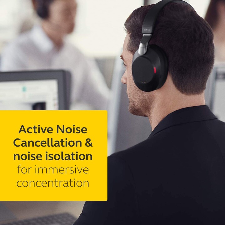 Fone de ouvido estéreo Jabra Evolve2 85 MS (circumaural, Bluetooth, sem fio, cancelamento de ruído ativo)