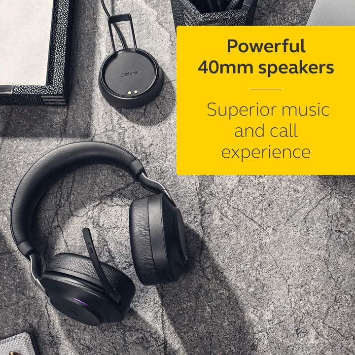 Fone de ouvido estéreo Jabra Evolve2 85 MS (circumaural, Bluetooth, sem fio, cancelamento de ruído ativo)