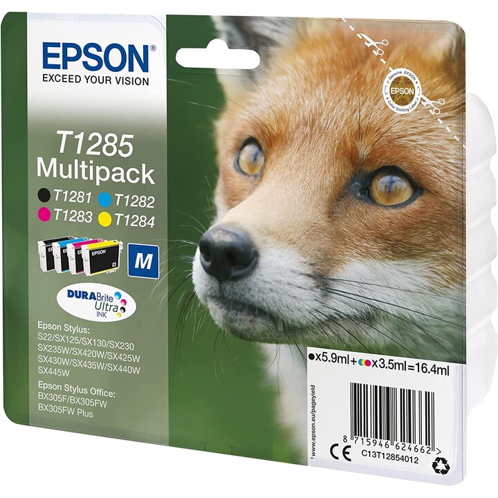 Cartucho de Tinta Original Epson T1285 Multipack/ Negro/ Cian/ Amarillo/ Magenta