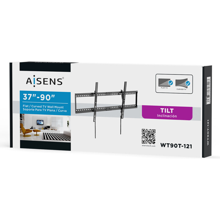 Suporte de parede fixo/inclinável Aisens WT90T-121 para TV de 37-90'/até 75kg