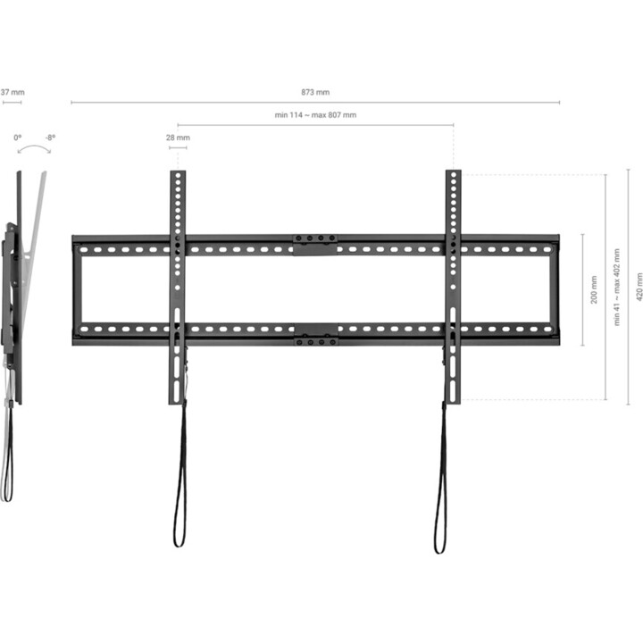 Suporte de parede fixo/inclinável Aisens WT90T-121 para TV de 37-90'/até 75kg