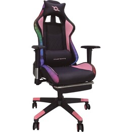 Chaise PowerGaming LED RVB V2 Rose avec Repose-pieds