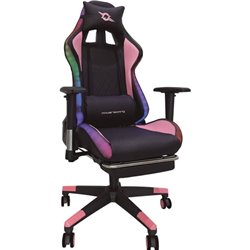 Stuhl PowerGaming LED RGB V2 Pink mit Fußstütze