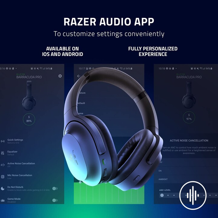 Cuffie da gioco Razer Barracuda Pro (Bluetooth, circumaurale, wireless)