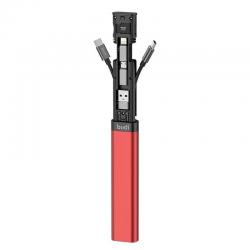 Adaptador de cartão multifuncional universal Budi 9 em 1 vermelho OEM - 1