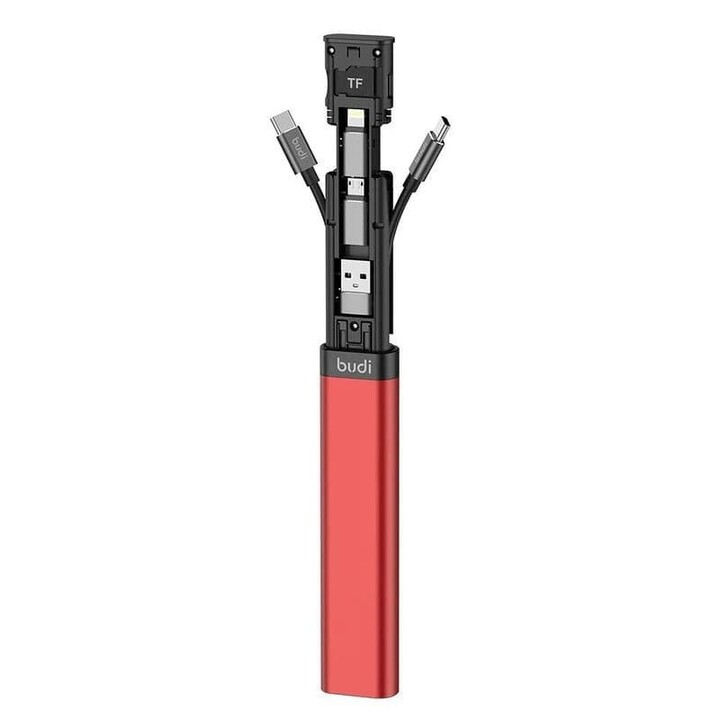 Budi Universal Multifunktionskarten Adapter 9 in 1 Rot