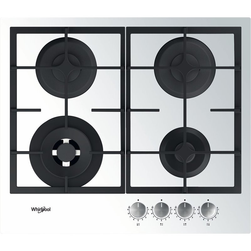 Placa de Gas WHIRLPOOL AKTL 629/WH 60cm 4 zonas Plata