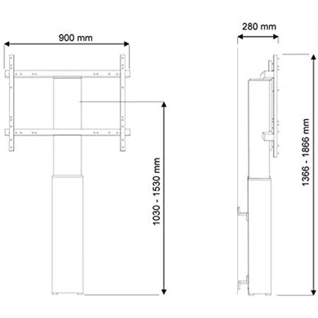 Mobile flatscreen floor stand