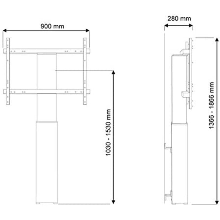 Neomounts Plasma-W2250 Black TV Stand, 42-100 pollici, massimo 130 kg, motorizzato, nero