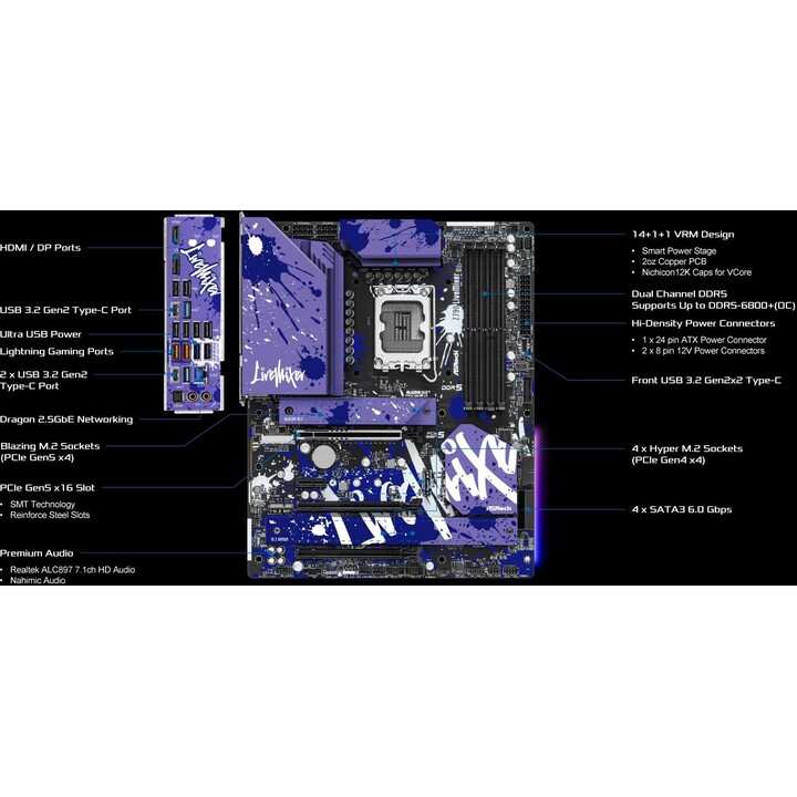 ASROCK Z790 LiveMixer Scheda Madre Intel LGA 1700 ATX RGB