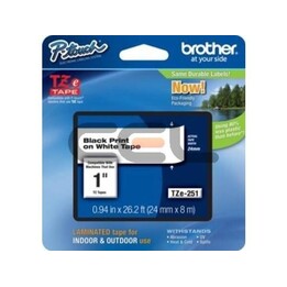 Brother TZe-251 Schriftband weiß/ Schwarz 24mm (TZE251CIV)