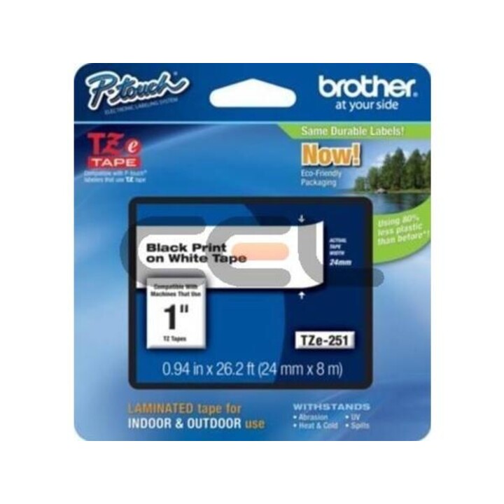 Brother TZe-251 label tape white/black 24mm (TZE251CIV)