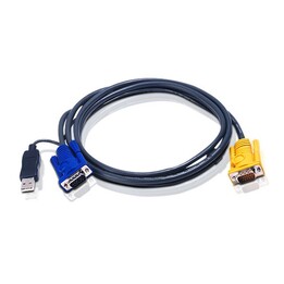 ATEN Câble KVM USB 1,8m avec SPHD 3 en 1 et convertisseur PS/2 vers USB intégré