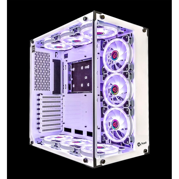ATX BOX TALIUS CRONOS WHITE RGB TEMPERED GLASS