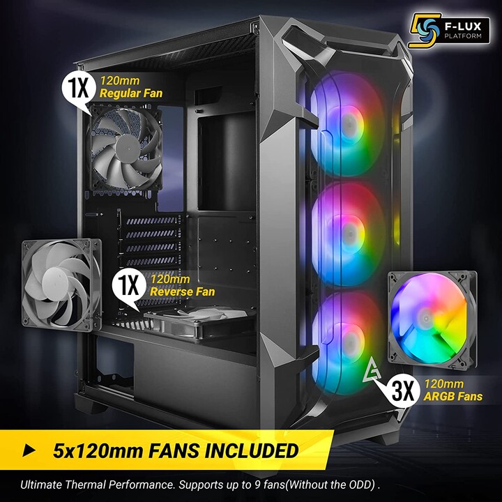 Antec DF600 FLUX Gaming Gehärtetes Glas – Gehäuse/Tower