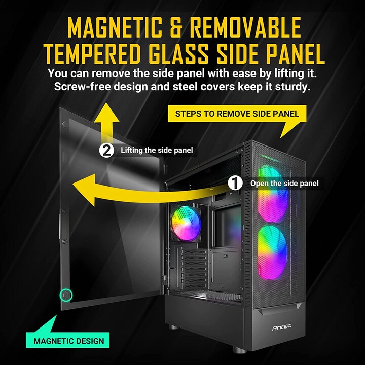 Antec NX410 Gaming Schwarz Gehärtetes Glas - Gehäuse/Tower