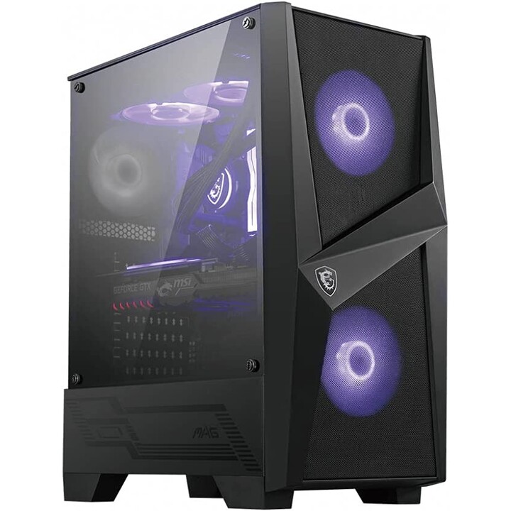 MSI MAG FORGE 100R Computer-Gehäuse Midi Tower Schwarz , Transparent