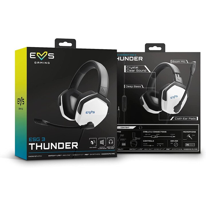 CASQUE + MICRO ENERGY GAMING ESG 3 BLANC THUNDER