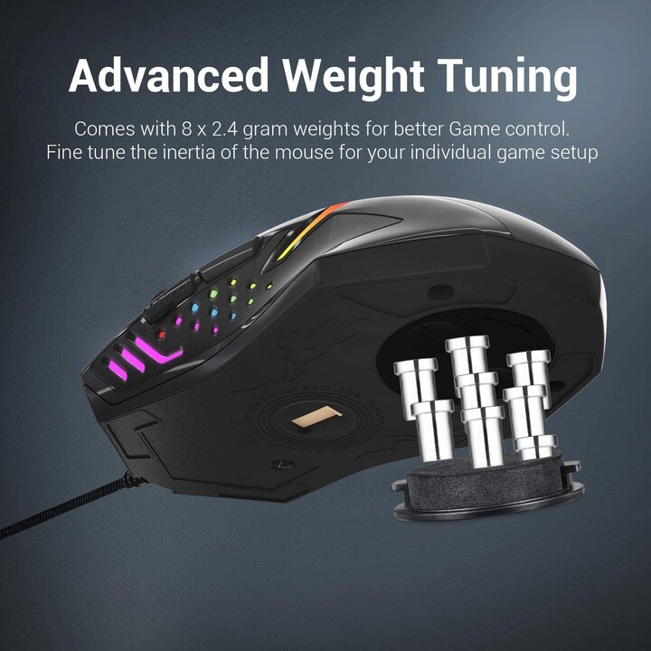 Redragon Centrophorus Gaming 7200 Dpi RGB Black