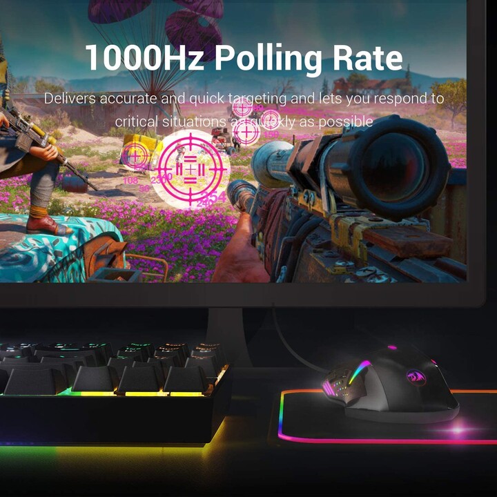 Redragon Centrophorus Gaming 7200 Dpi RGB Negro