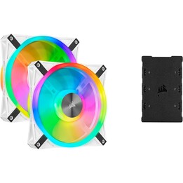 Corsair iCUE QL140 RGB PWM Kit Lightning Node Core Dual Fan Weiß - 14 cm Lüfter