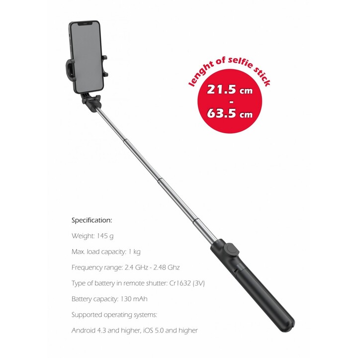 Bastone selfie Bluetooth Treppiede in alluminio Pro