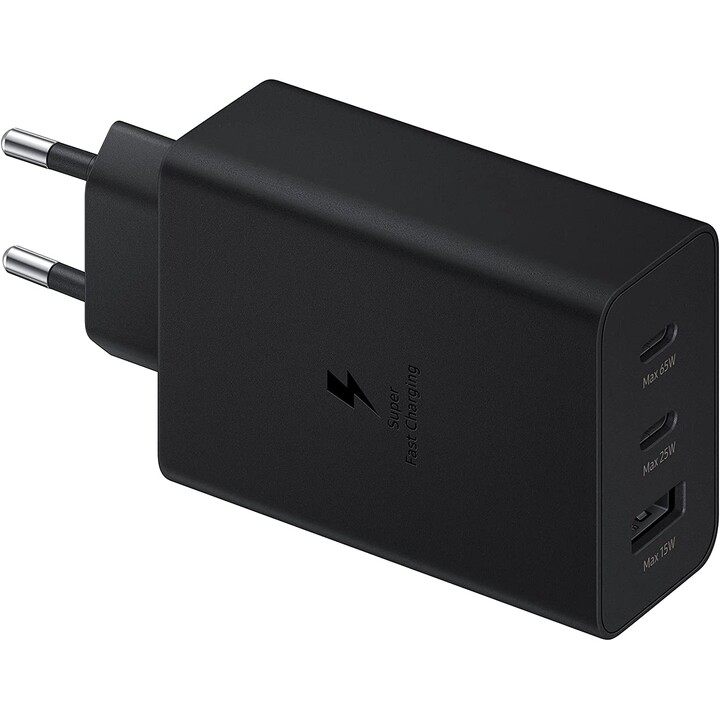 Wall Charger Samsung EP-T6530NBE/ 2xUSB-C/ 1xUSB/ 65W
