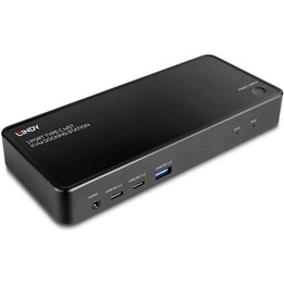 Lindy 43202 docking station KVM MST Tipo C a 2 porte, nera