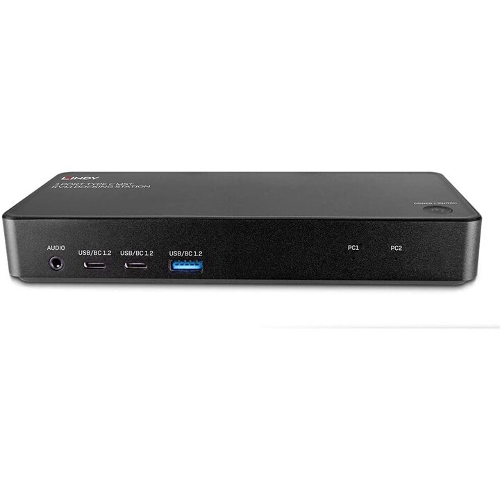 Lindy 43202 2 Port Type C MST KVM Docking Station, Black