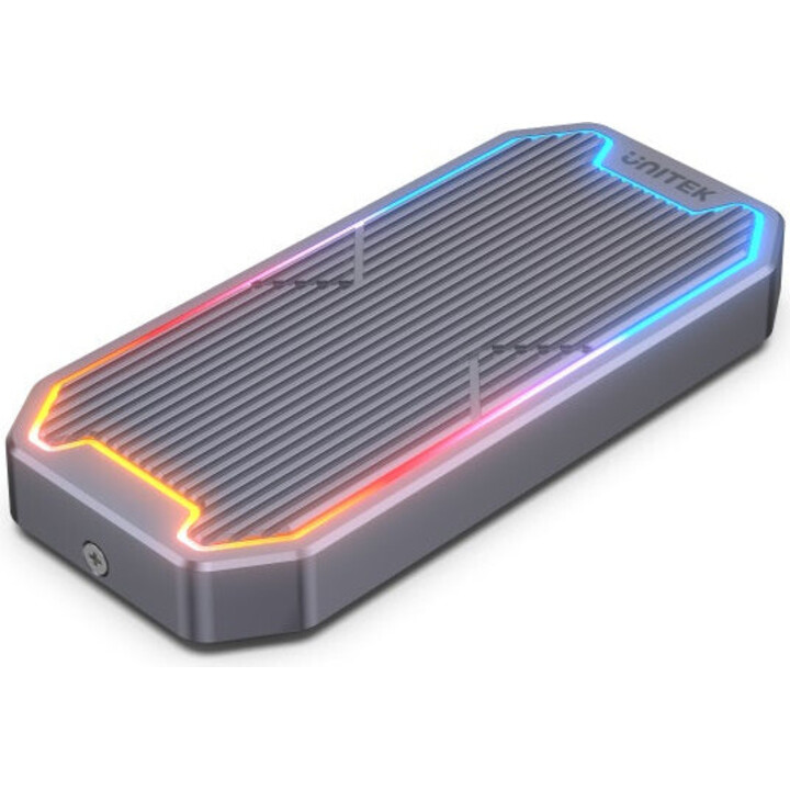 UNITEK OBUDOWA DYSKU USB-C M.2 SSD NVME/SATA, 10GBPS, RGB